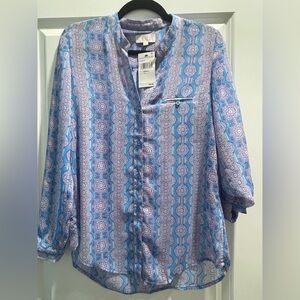 KUT from the Kloth Vibrant Blue and Purple Blouse - NWT!!